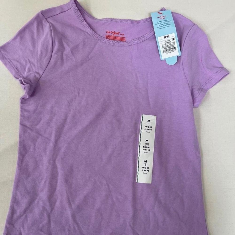 Cat & Jack purple baby tee size M (8)